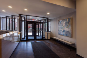 Old City Apartment Building lobby entrance at Chocolate Works